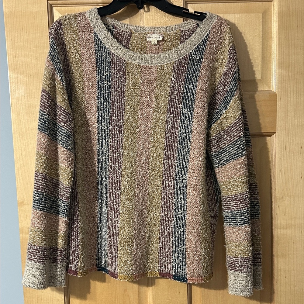 Hem & Thread Multicolor Striped Sweater